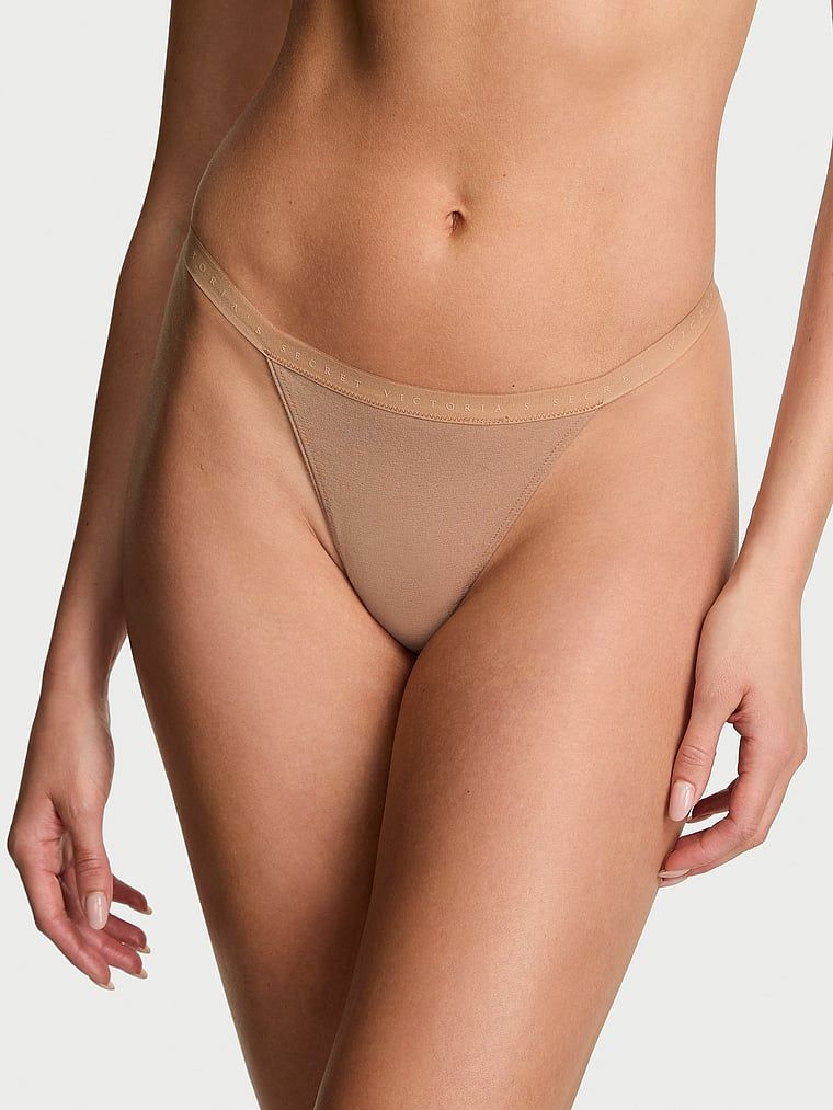 Victoria's Secret Chiloți V-String din bumbac extensibil