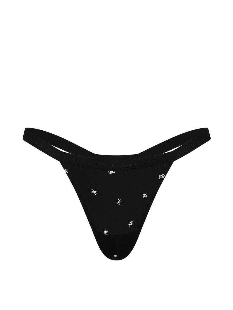 Tanga de bumbac elastic. Produsul are o culoare cu model și provine din colecția Victoria's Secret.