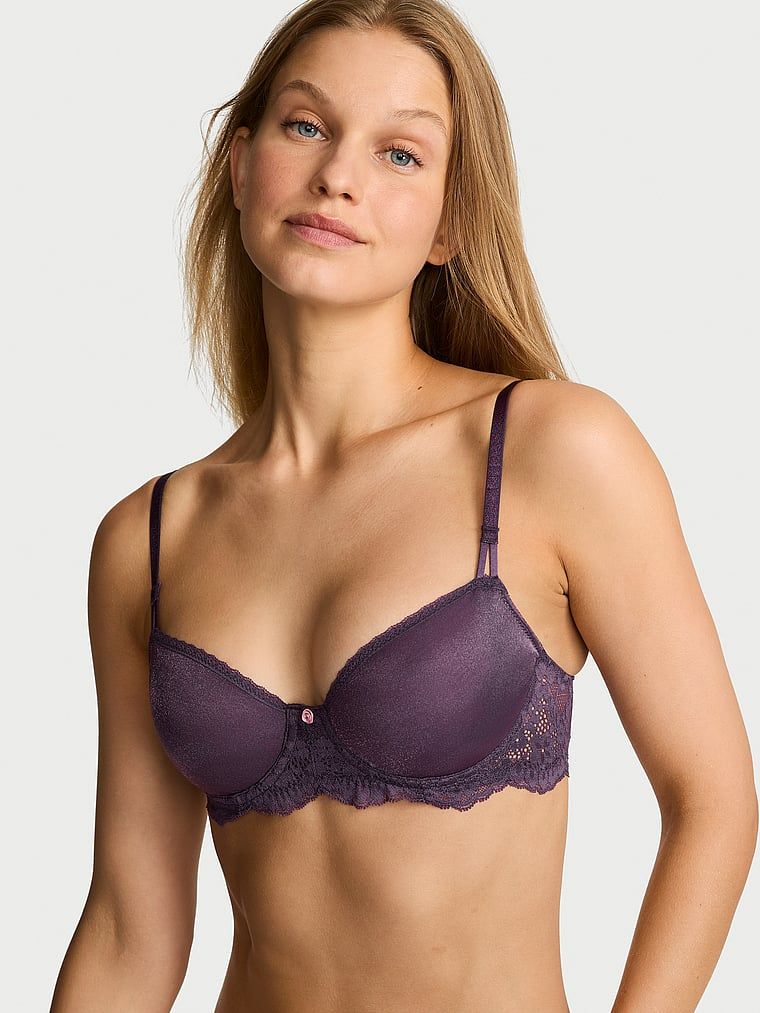 Dream Angels Sutien Balconette Wicked transparent și strălucitor, fără căptușeală