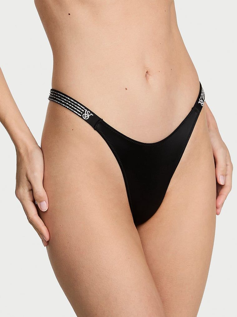 Very Sexy Chiloți Tanga cu barete strălucitoare și ombre