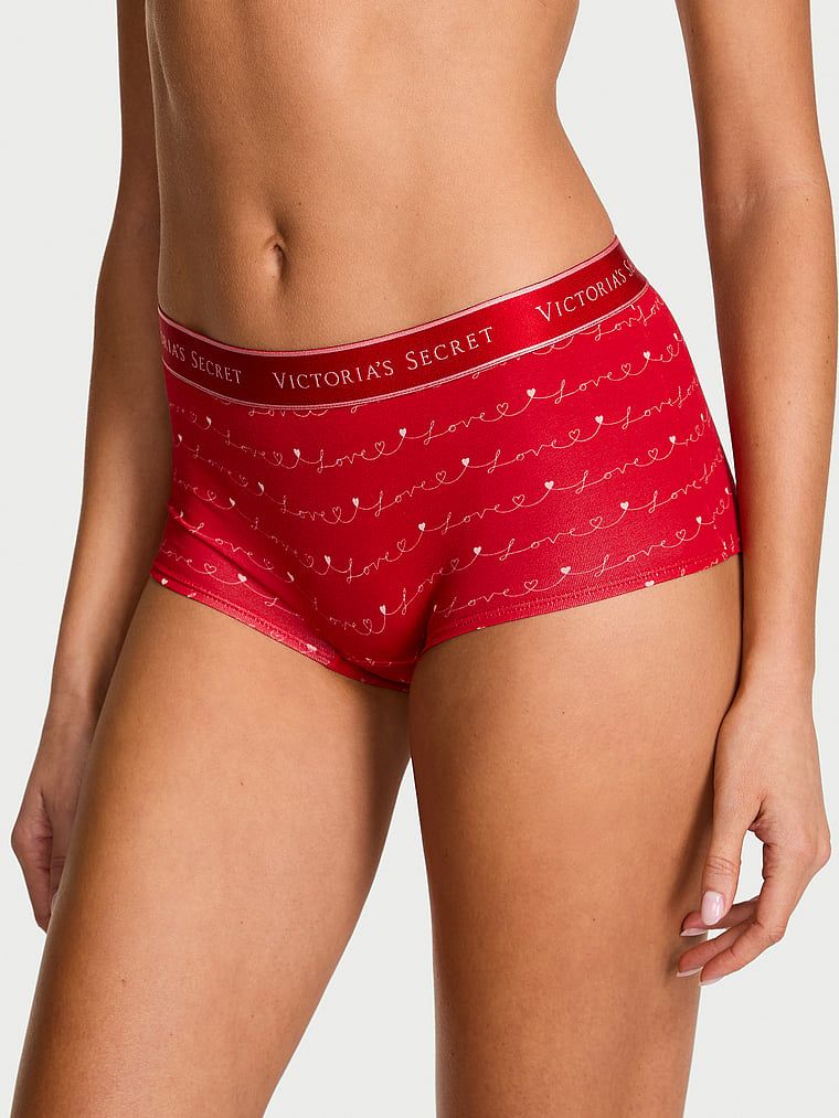 Pantaloni scurți din bumbac cu logo-ul la talie Boyshort. Produsul este modelat și provine din colecția Bumbac.