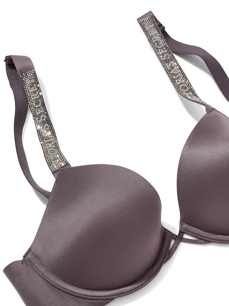 Sutien push-up Shine Strap. Produsul este de culoare gri și provine din colecția Very Sexy.