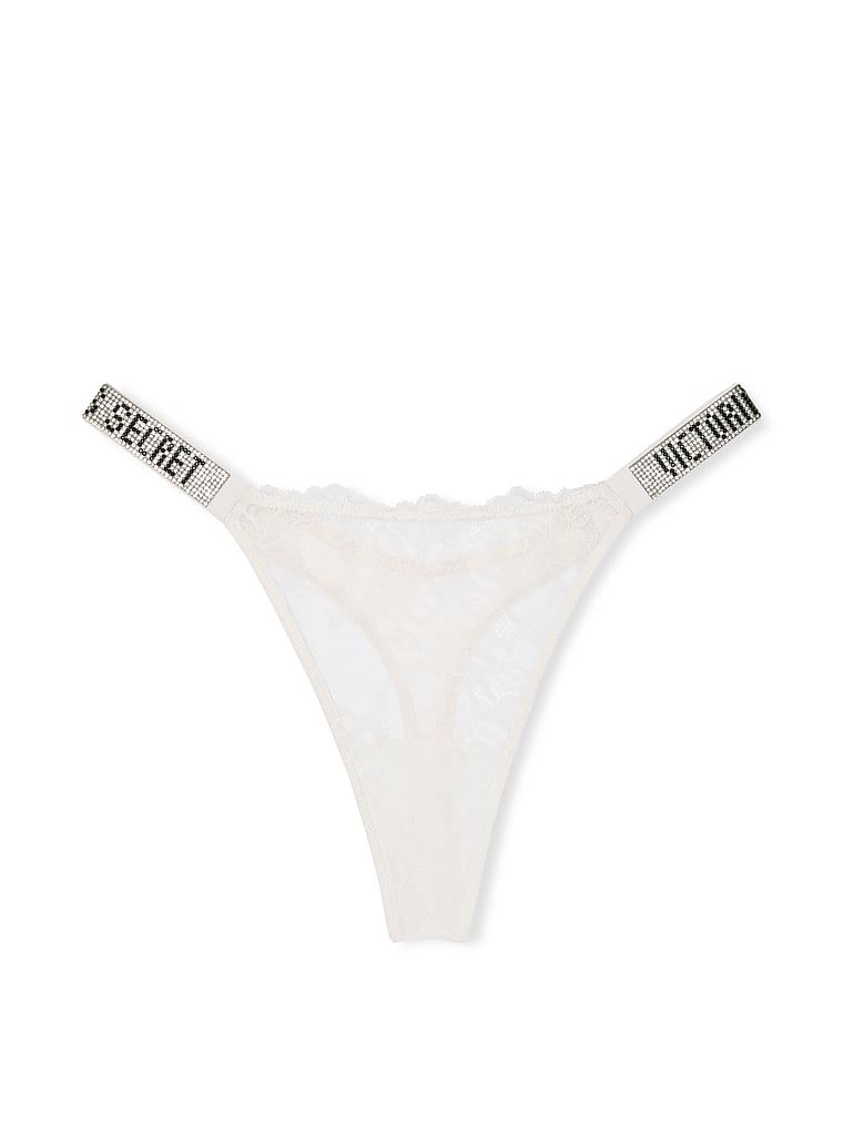 Tanga Shine Strap Rose Lace. Produsul este alb și provine din colecția Very Sexy.
