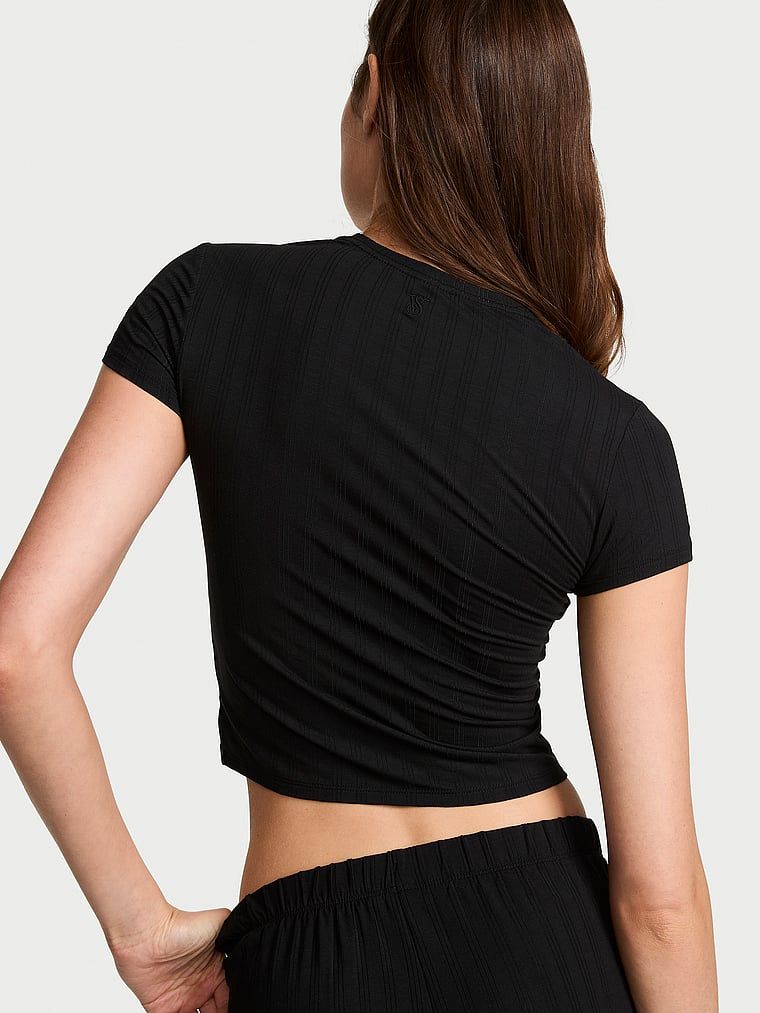 Tricou Modal SoSoft Ultra-Fine pentru dormit. Produsul este negru și provine din colecția Victoria's Secret.