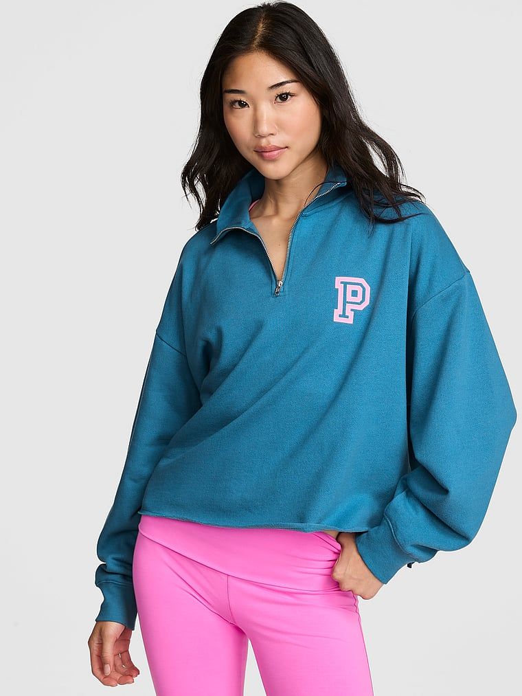 Bluză cu croială dreaptă și fermoar scurt Campus Fleece