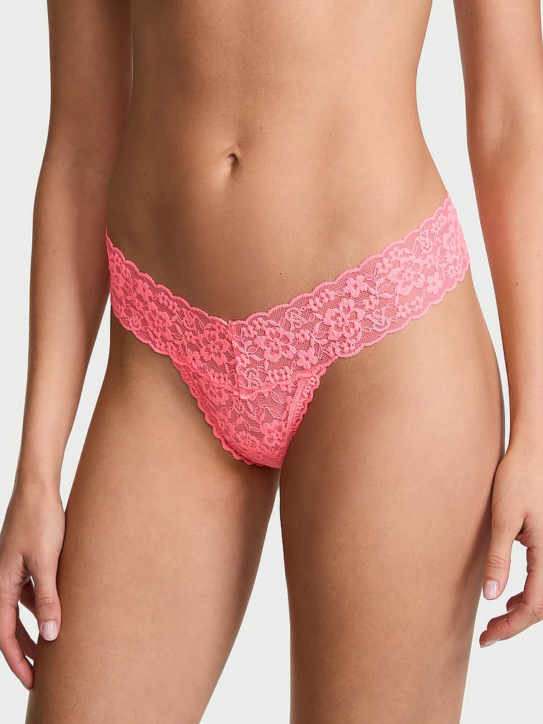 Lacie Chiloți Tanga din dantelă cu barete la spate Blossom