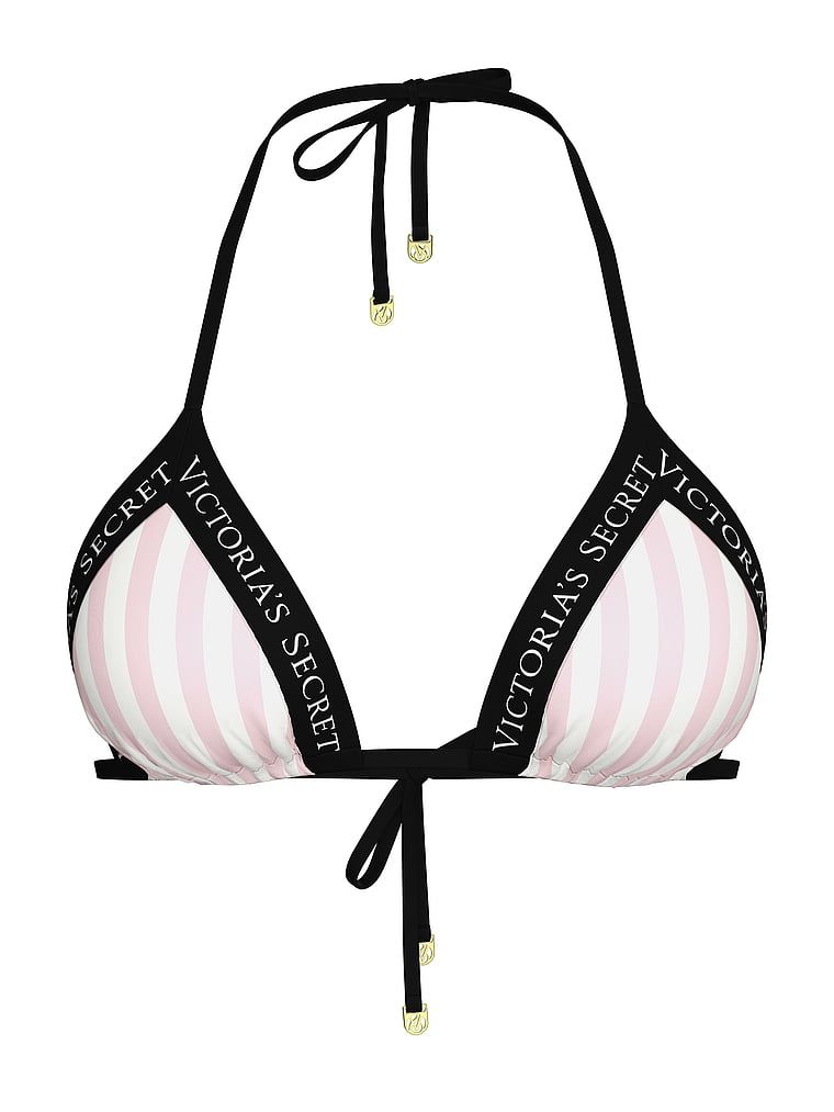 Bikini top VS Logo iconic. Produsul este modelat și provine din colecția Victoria's Secret Swim.