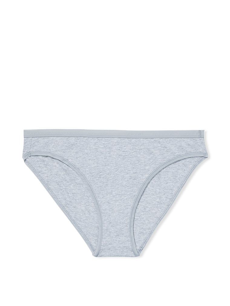 Chiloți de bikini din bumbac elastic. Produsul este gri și provine din colecția Victoria's Secret.