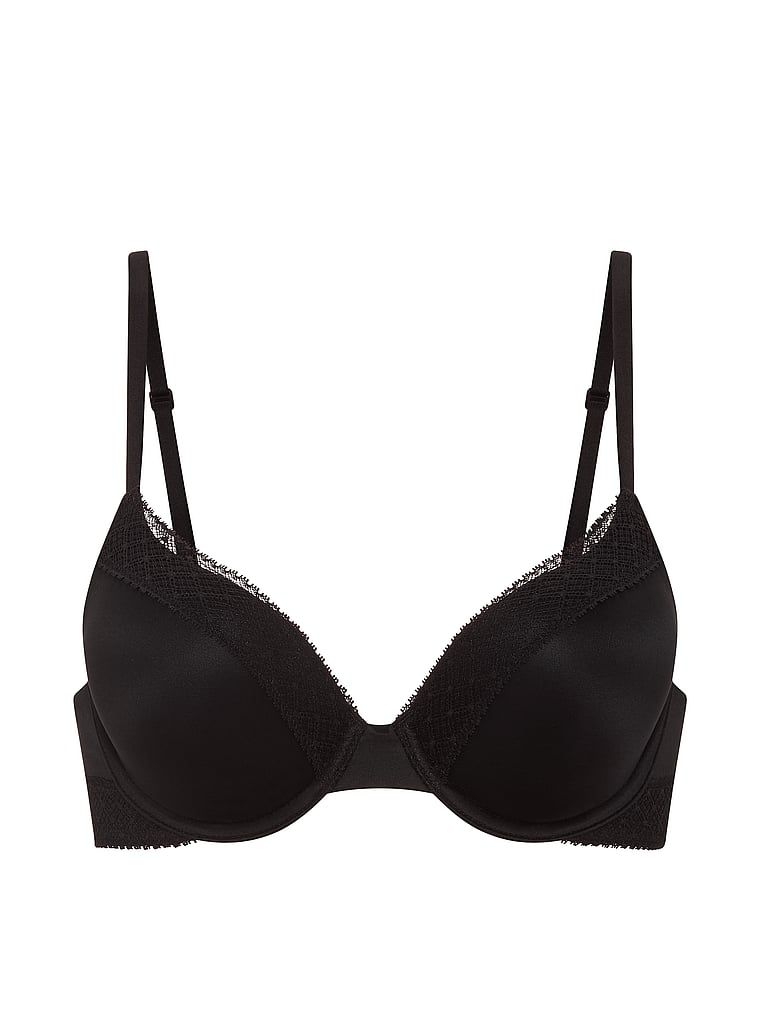 Sutiene push-up cu dantelă Perfect Shape Lace-Trim. Produsul este negru și provine din colecția Body by Victoria.