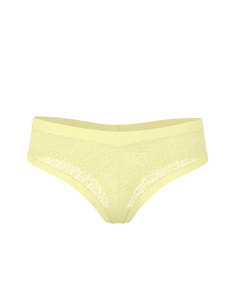 Tanga cu Leopard cu imprimeu de leopard, care nu apare. Produsul este galben și provine din colecția No-Show.