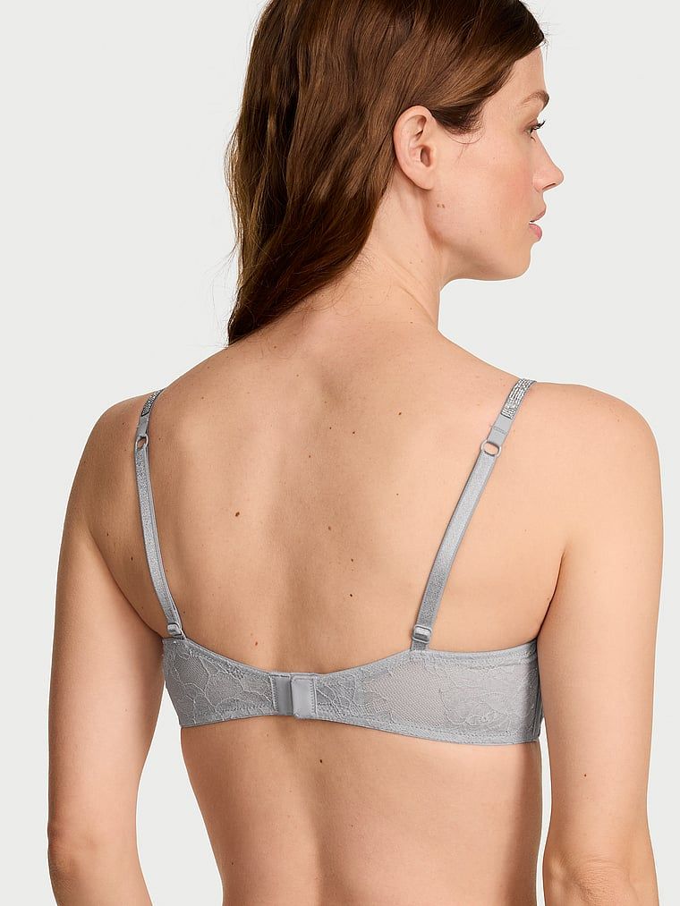 Sutien Gradient Shine Bandeau din dantelă ușor căptușit. Produsul este de culoare gri și provine din colecția Very Sexy.