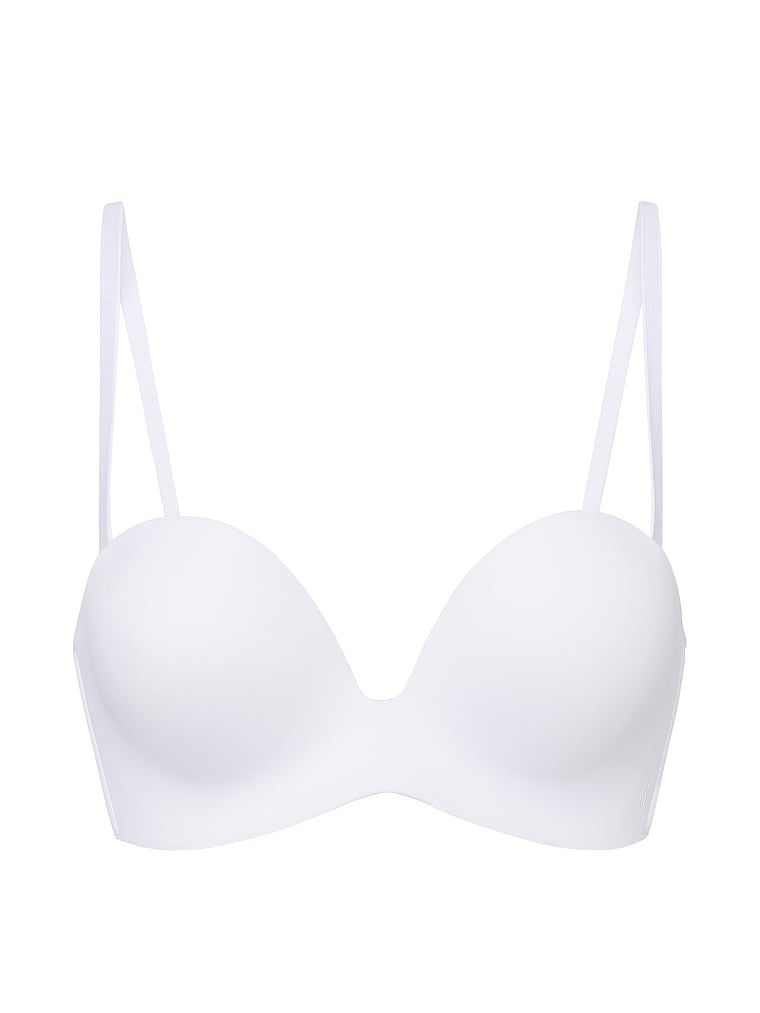 Sutien push-up fără bretele care închid mărimea 2 mărimi bombshell. Produsul este de culoare albă și provine din colecția Invisible by Victoria's Secret.
