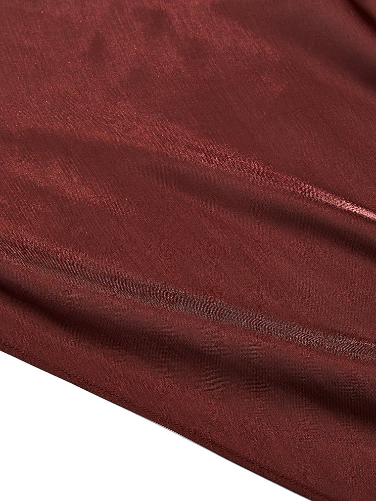 Rochie lungă, transparentă din satin, Luxe Sheer Slip. Produsul este de culoare maro și provine din colecția Victoria's Secret.