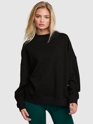 PINK Bluză oversized Campus Fleece cu guler înalt