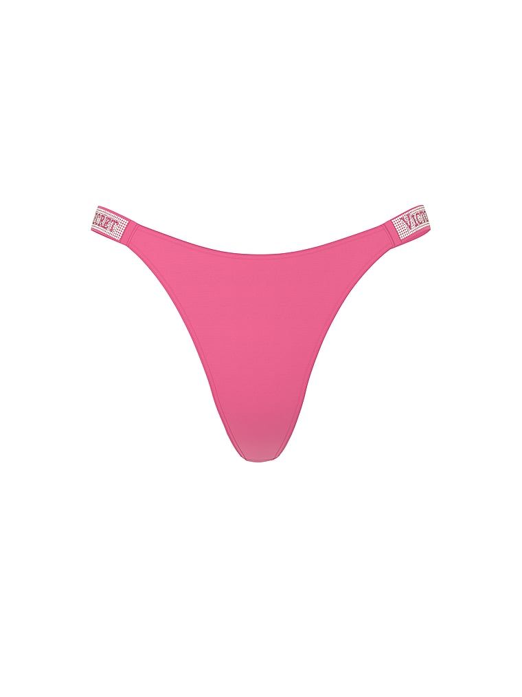 Tanga cu curele lucioase Shine Strap. Produsul este roz și provine din colecția Very Sexy.