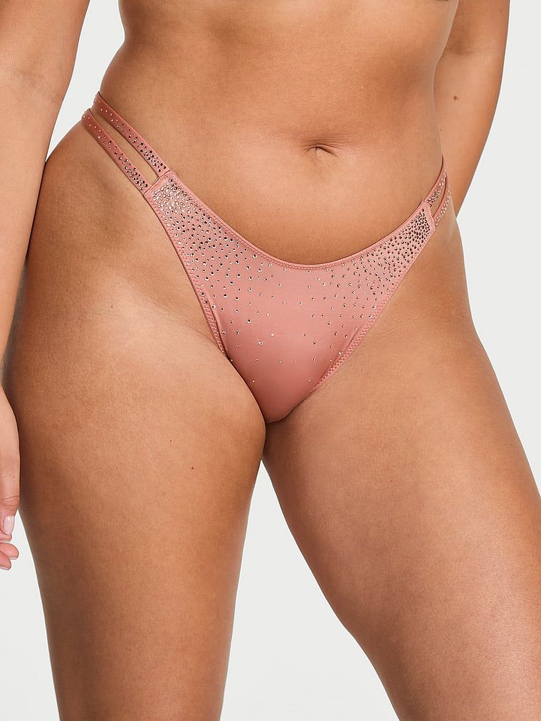 Very Sexy Chiloți Tanga cu barete strălucitoare Sparkle Crystal