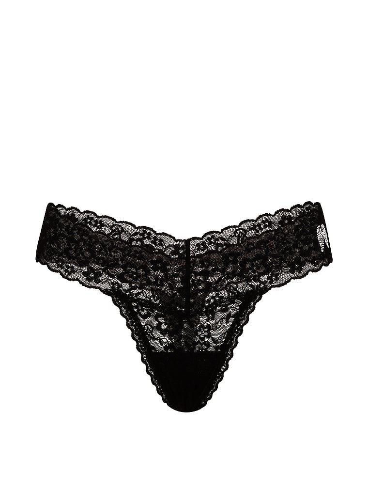 Tanga Lacie Sparkle din dantelă cu paiete. Produsul este negru și provine din colecția Lacie.