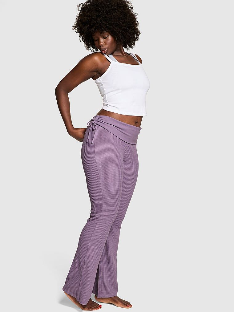 Pantaloni evazați Wa?e Knit Foldover Flare