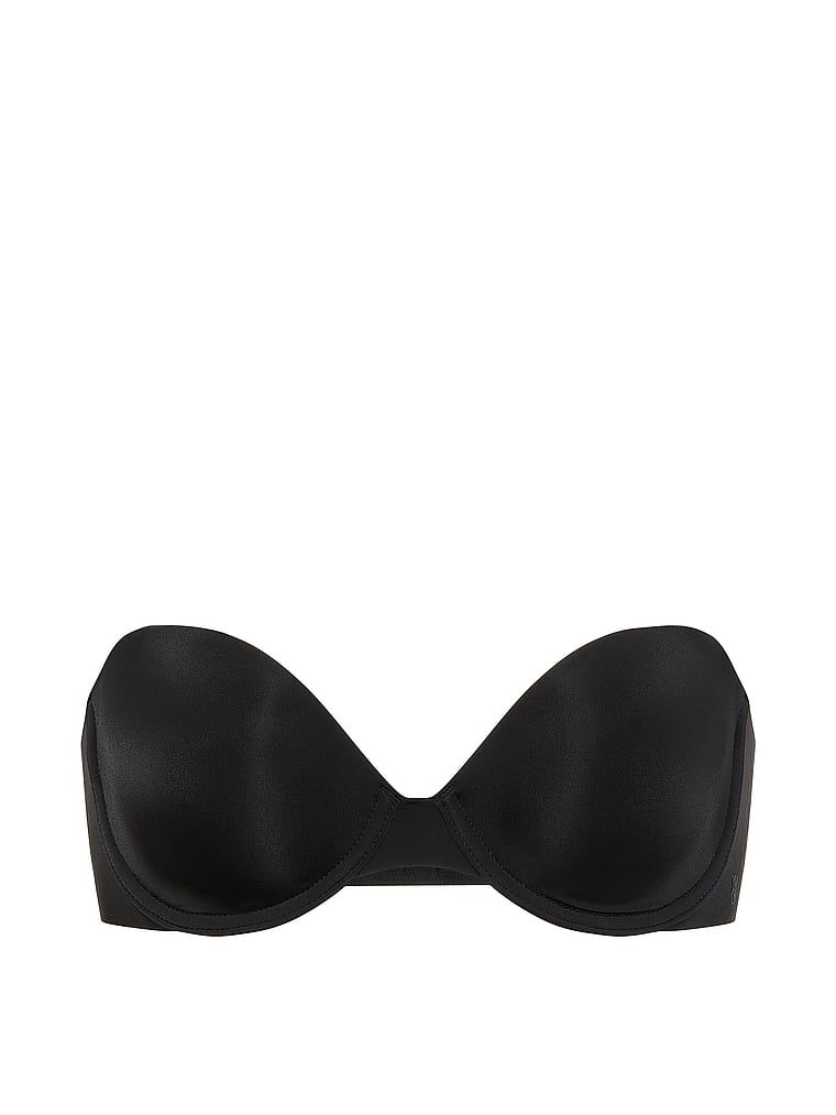 Suten fără bretele cu bretele ușor căptușite. Produsul este negru și provine din colecția Invisible by Victoria's Secret.