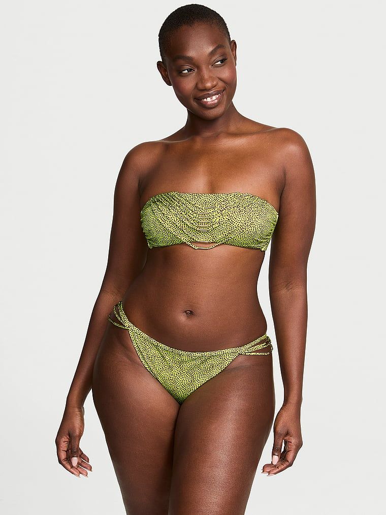 Victoria's Secret Swim Top bikini Bandeau cu ornamente metalice și barete VS Archives