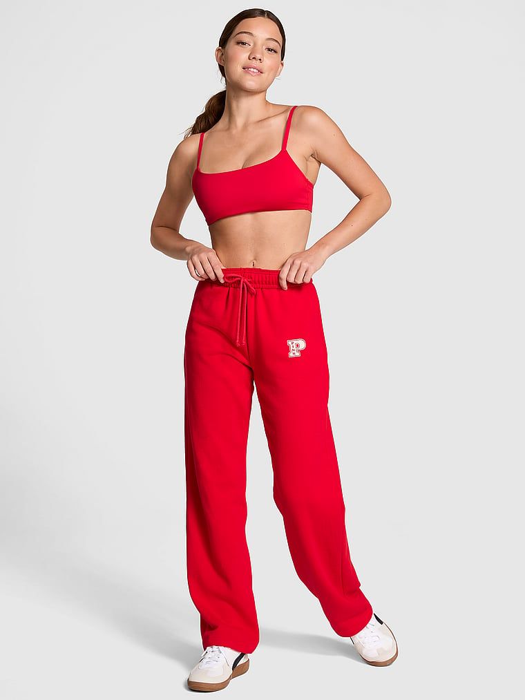 Pantaloni pentru sport drepți din material Ivy Fleece