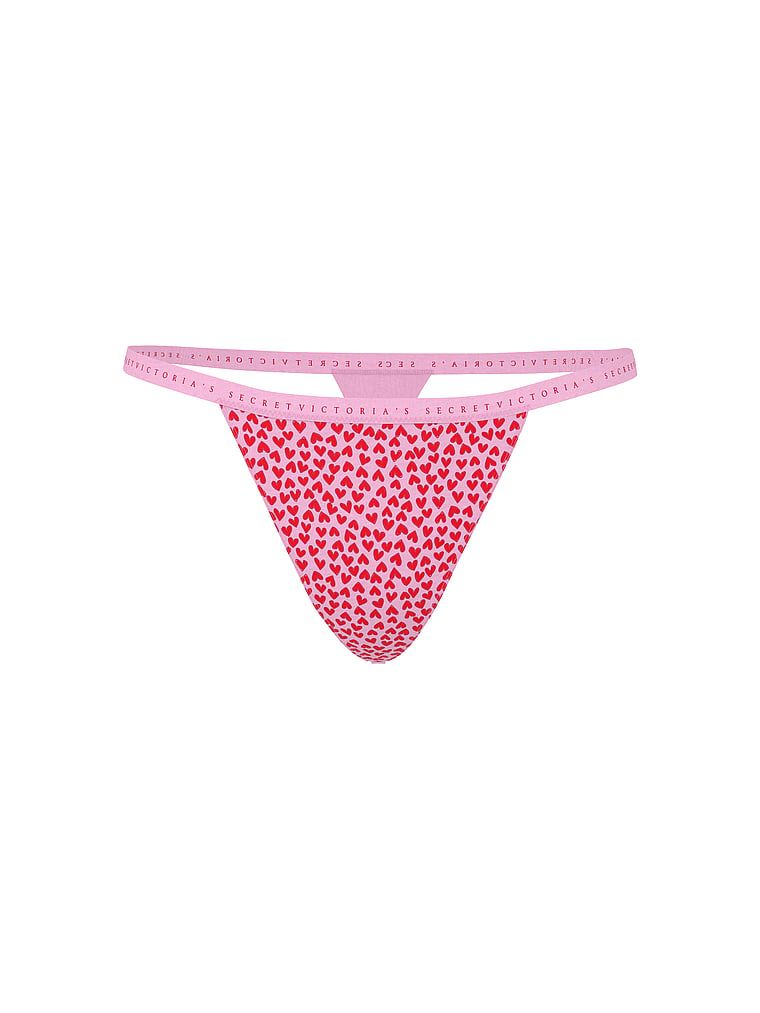 Tanga de bumbac elastic. Produsul este modelat și provine din colecția Victoria's Secret.
