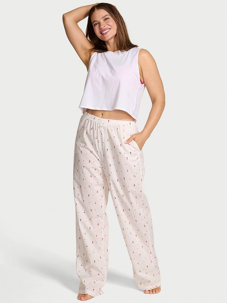 Victoria's Secret Pantaloni de pijama din bumbac Mix & Match Sleep Heritage