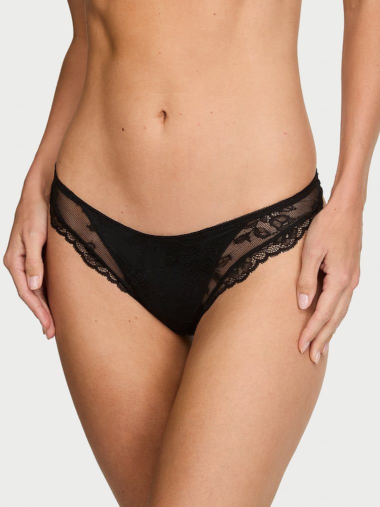Very Sexy Chiloți Tanga cu dublură din dantelă cu trandafiri