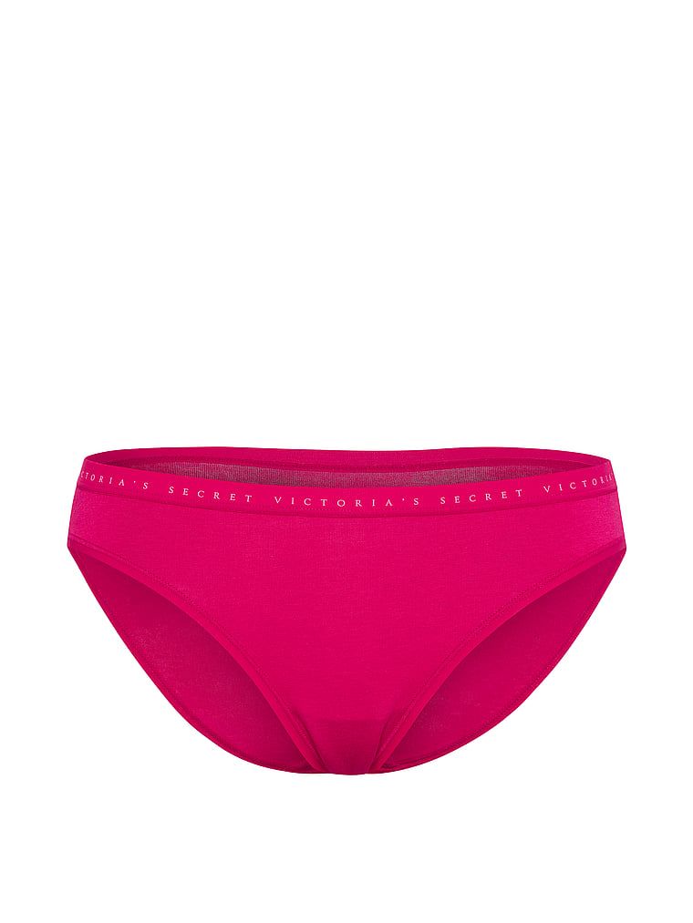 Chiloți de bumbac Bikini. Produsul este roz și provine din colecția Victoria's Secret.