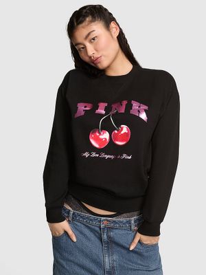 PINK Hanorac oversize Campus Fleece cu guler rotund