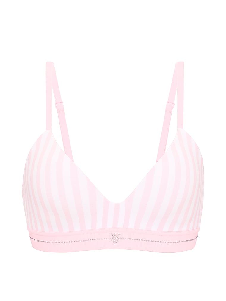 Signature Shine, sutien din bumbac ușor căptușit, fără sârmă. Produsul are o culoare cu model și provine din colecția de tricouri.