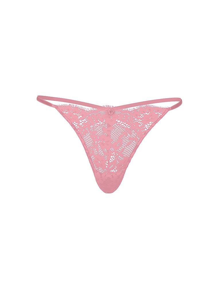 Tanga din dantelă Twinkle Strap. Produsul este roz și provine din colecția Dream Angels.