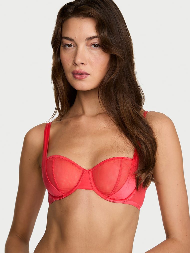 Very Sexy Sutien Balconette transparent, fără căptușeală