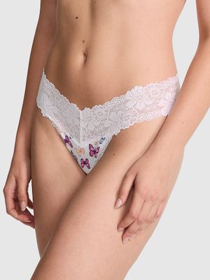 Chilot tanga cu margine din dantelă PINK Wink
