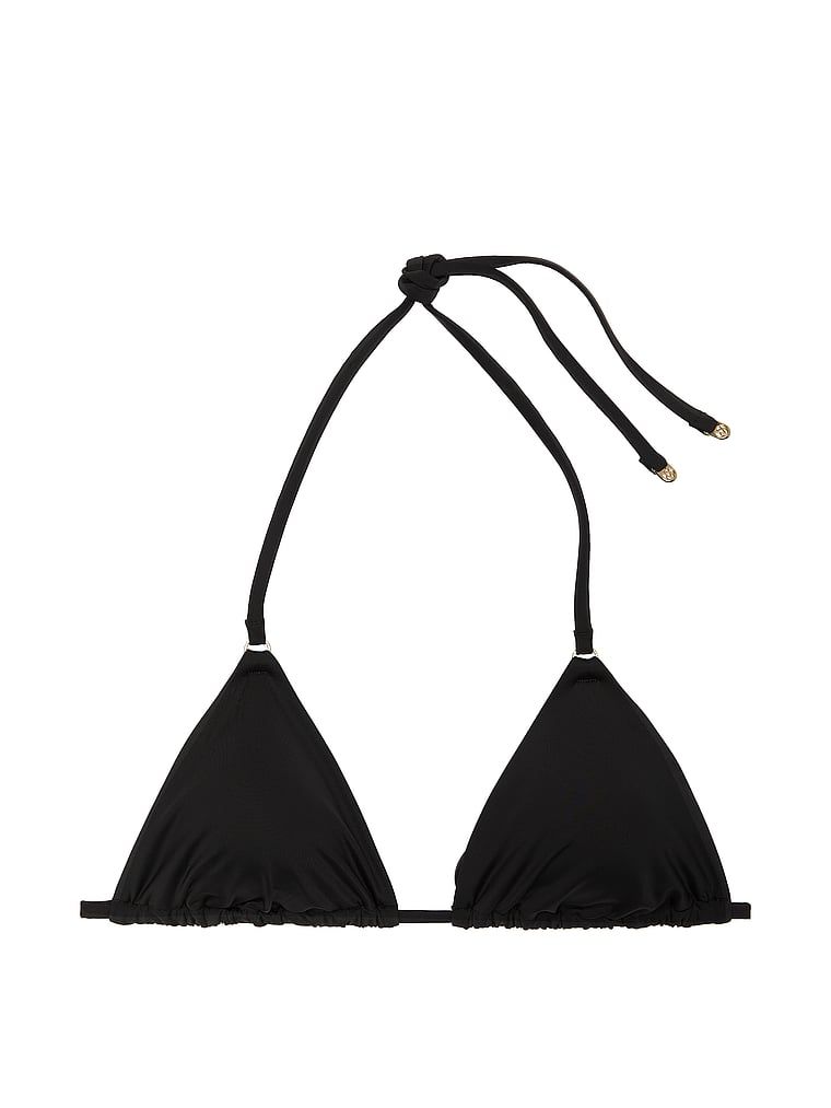 Top de bikini Essential Triangle. Produsul este negru și provine din colecția Victoria's Secret Swim.