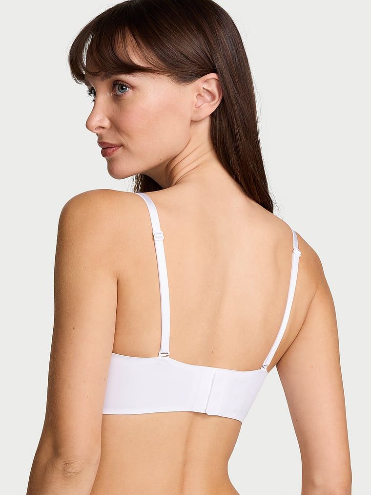 Sutien push-up fără bretele care închid mărimea 2 mărimi bombshell. Produsul este de culoare albă și provine din colecția Invisible by Victoria's Secret.