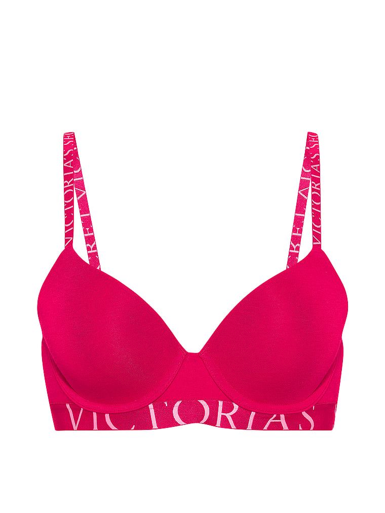 Sutien de bumbac push-up Perfect Shape Exploded Logo. Produsul este roz și provine din colecția de tricouri.