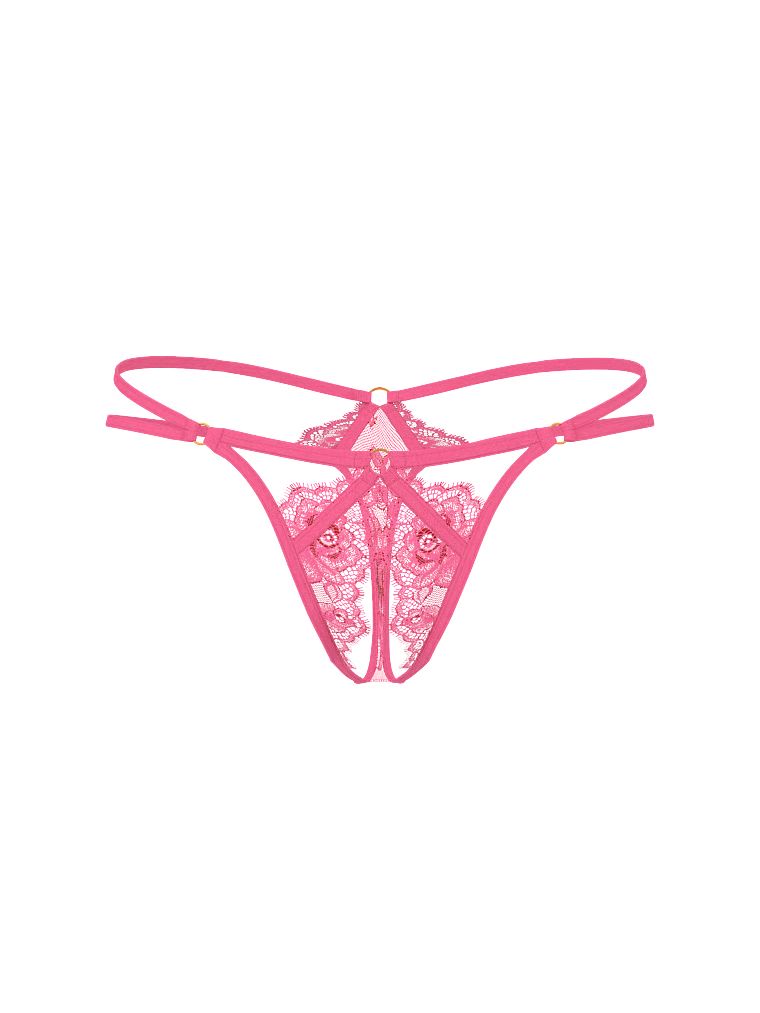 Tanga de dantelă cu bretele cu bretele din dantelă de trandafir fără trepte. Produsul este multicolor și provine din colecția Very Sexy.