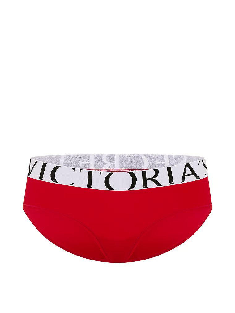 Chiloți cu logo-ul Cool Hiphugger. Produsul este roșu și provine din colecția Victoria's Secret.