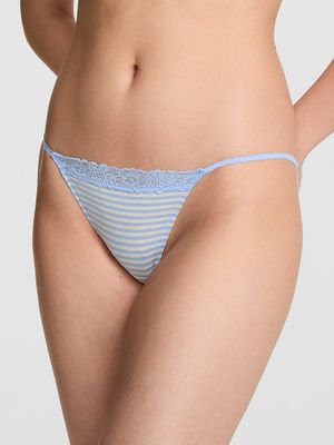 Chilot bikini din bumbac cu margine din dantelă