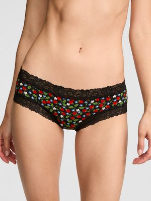 Chilot cheeky din bumbac cu margine din dantelă