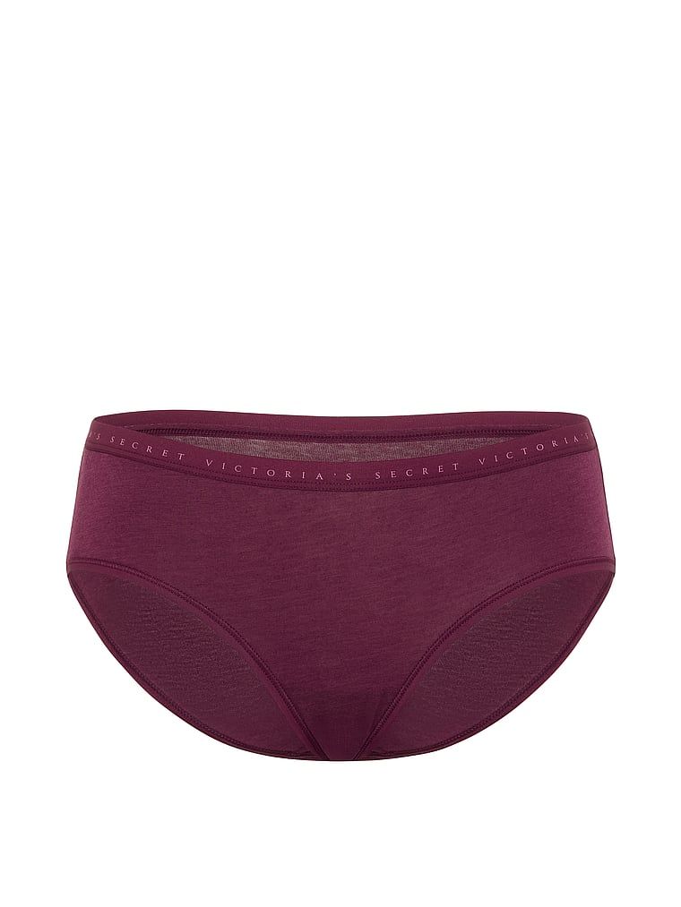 Chiloți din bumbac cu hiphugger. Produsul este roz și provine din colecția Victoria's Secret.