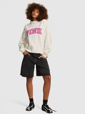 Bluză oversize cu guler tip mock Campus Fleece