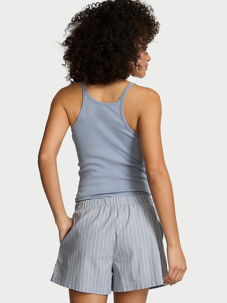 Pantaloni scurți de pijama Heritage din bumbac Mix & Match. Produsul este modelat și provine din colecția Victoria's Secret.