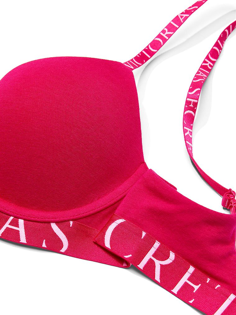 Sutien de bumbac push-up Perfect Shape Exploded Logo. Produsul este roz și provine din colecția de tricouri.