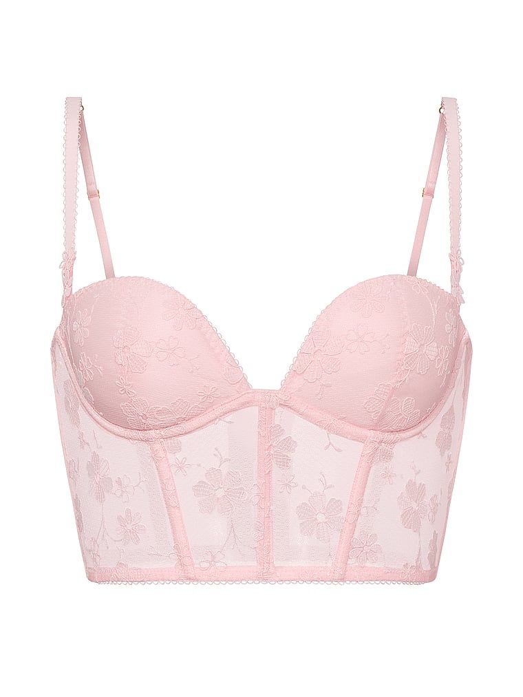 Corset brodat Blossom Broderie. Produsul este modelat și provine din colecția Dream Angels.