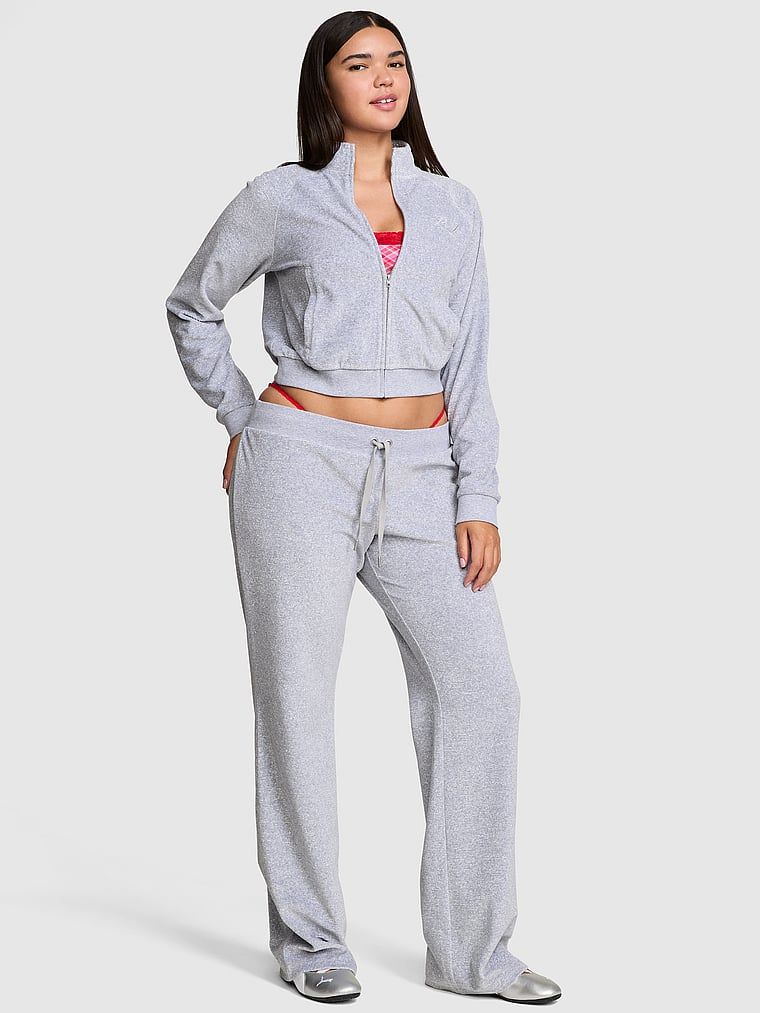 PINK Pantaloni Vintage din velur, evazați