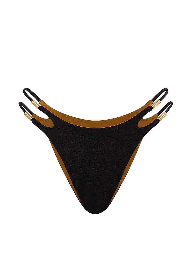 Inele decupate cu două fețe în partea inferioară a bikiniului, brazilieni. Produsul este multicolor și provine din colecția Victoria's Secret Swim.