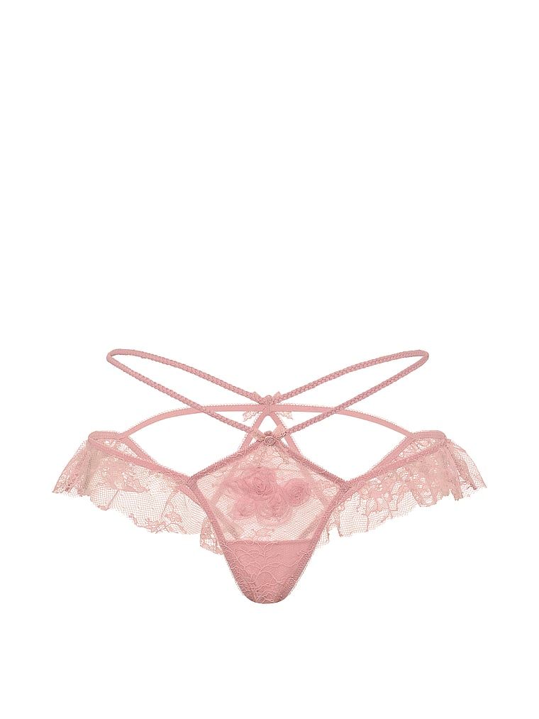 Chiloți deschiși Rosette Reverie la spate. Produsul este roz și provine din colecția Dream Angels.