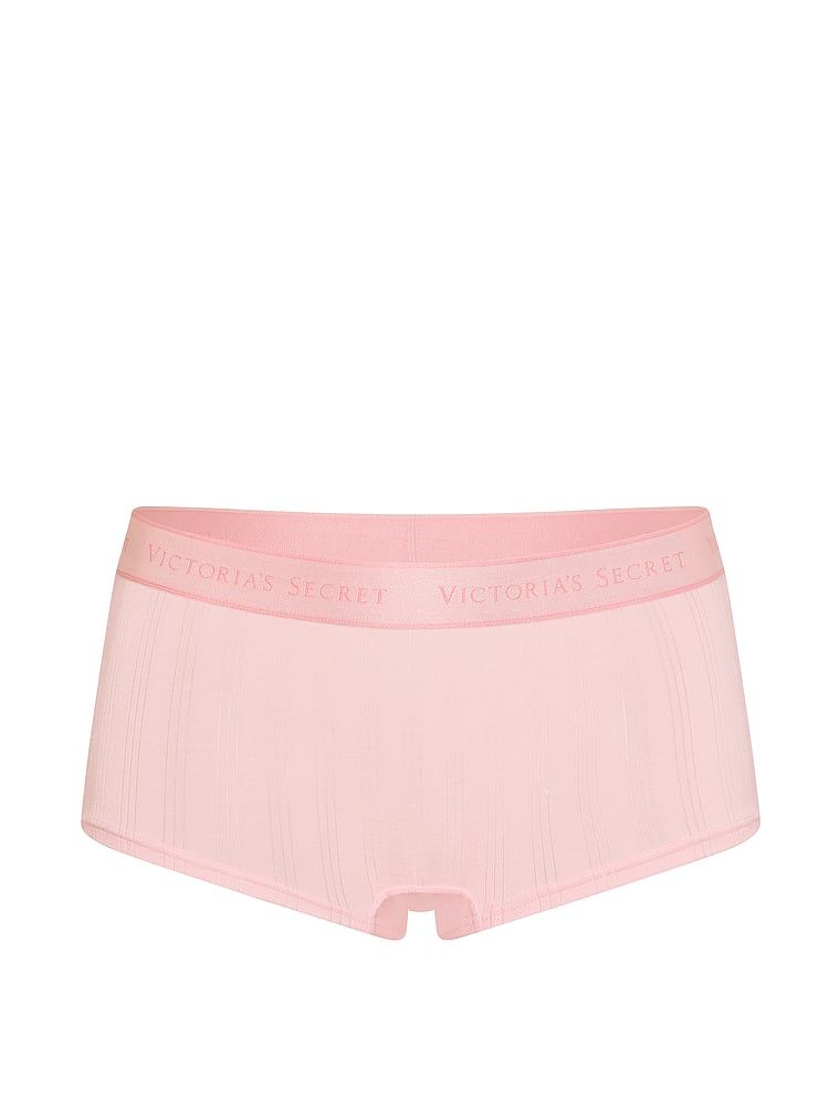 Pantaloni scurți din modal Ultra-Fine Logo Boyshort. Produsul este roz și provine din colecția Bumbac.